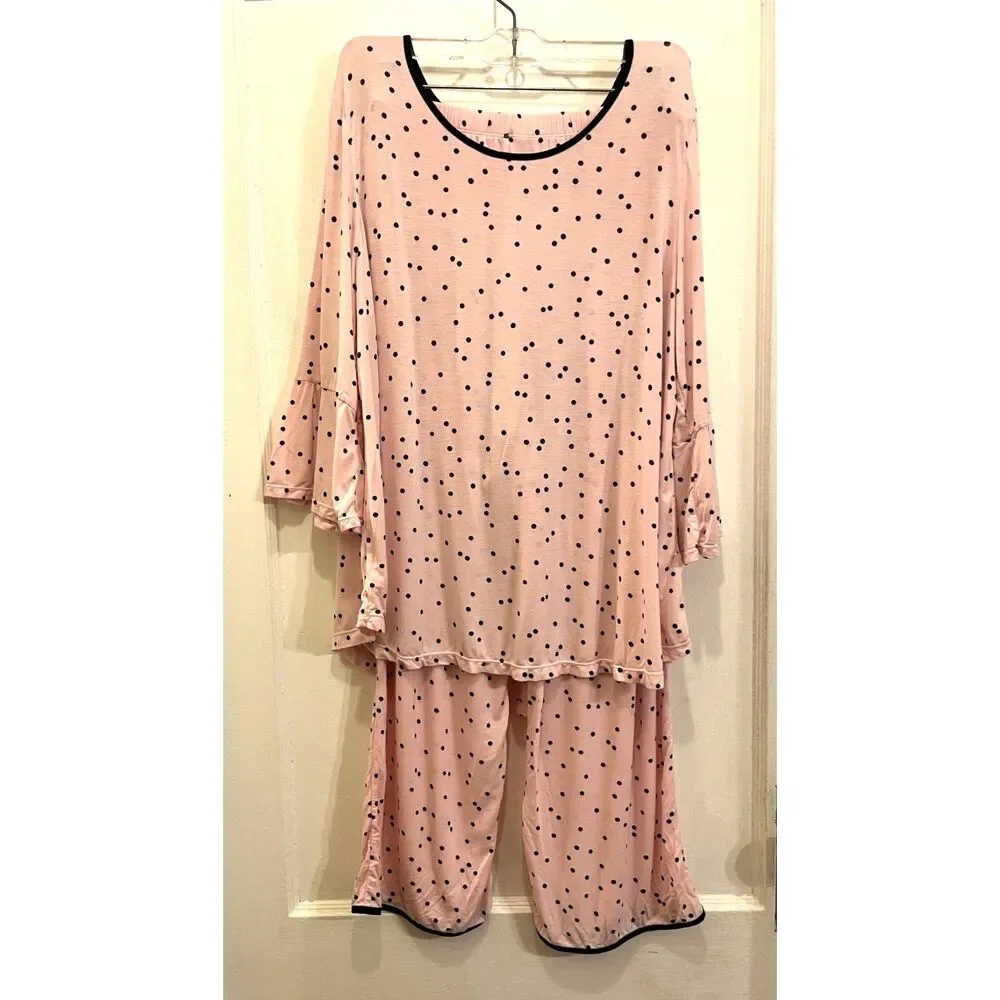 Kate Spade New York Pink Polka Dot Top and Pants Pajama Set  Women's Size Medium